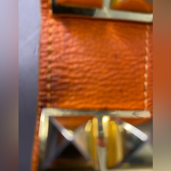 Hermes Collier de Chien Orange Leather and Gold Authentic Bracelet - Picture 9 of 14
